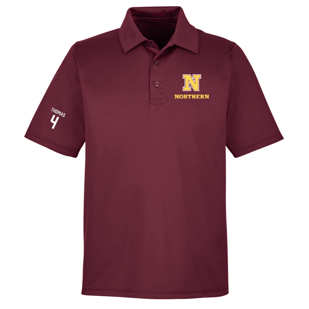 Northern State University Football Maroon Polo - #4 Kyle Thomas