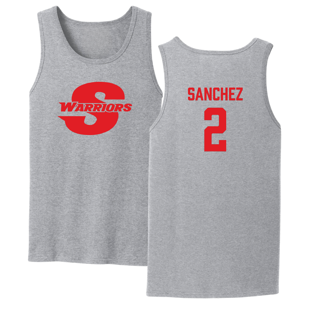Stanislaus State Baseball Sport Gray Tank Top - #2 Kian Sanchez
