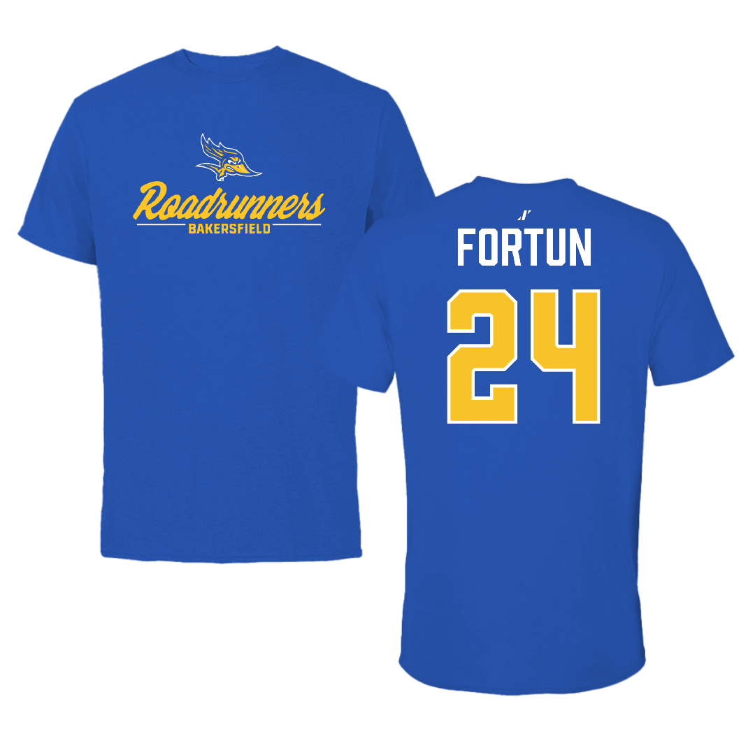 California State University-Bakersfield Soccer (W) Blue General Performance Tee - #24 Mya Fortun