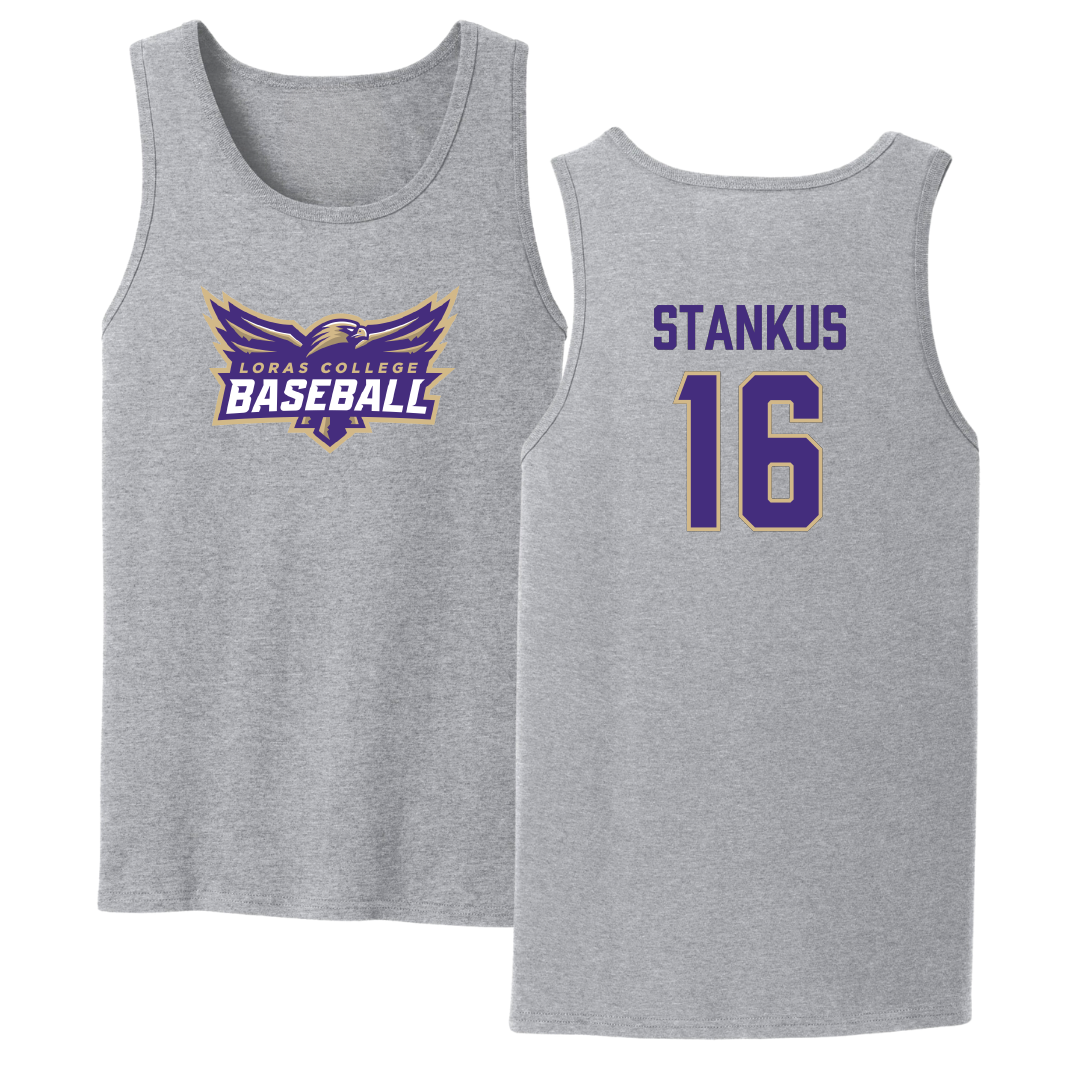 Loras College Baseball Sport Gray Tank Top - #16 Robby Stankus