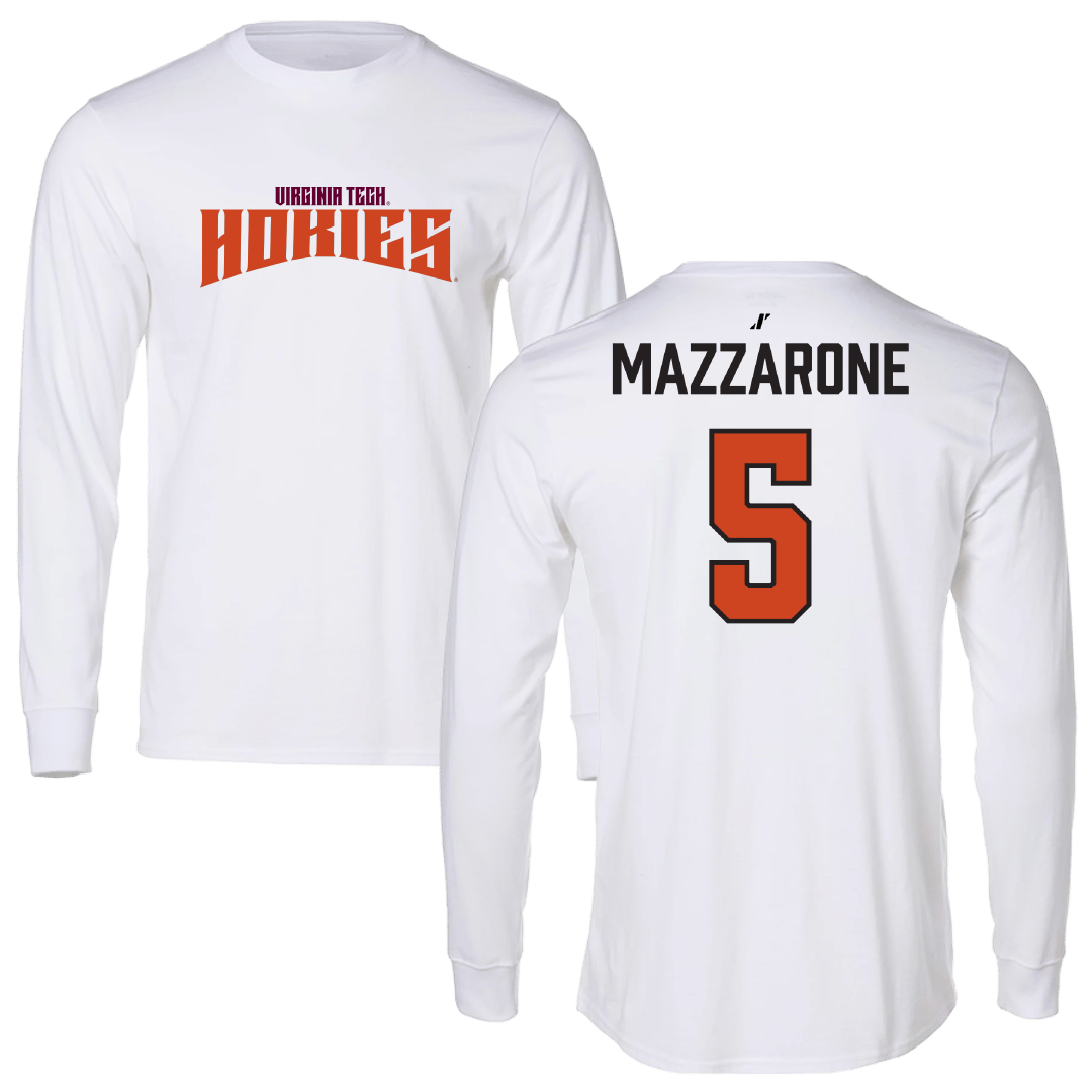 Virginia Tech Softball White Classic Performance Long Sleeve - #5 Emma Mazzarone
