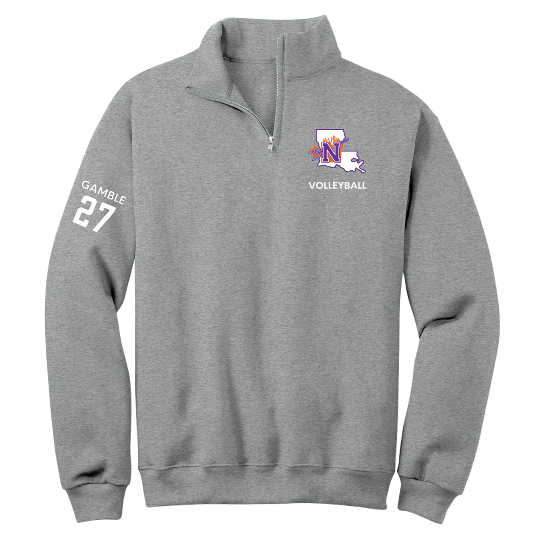 Northwestern State University Volleyball (W) Sport Gray Quarter-Zip - #27 Jordan Gamble