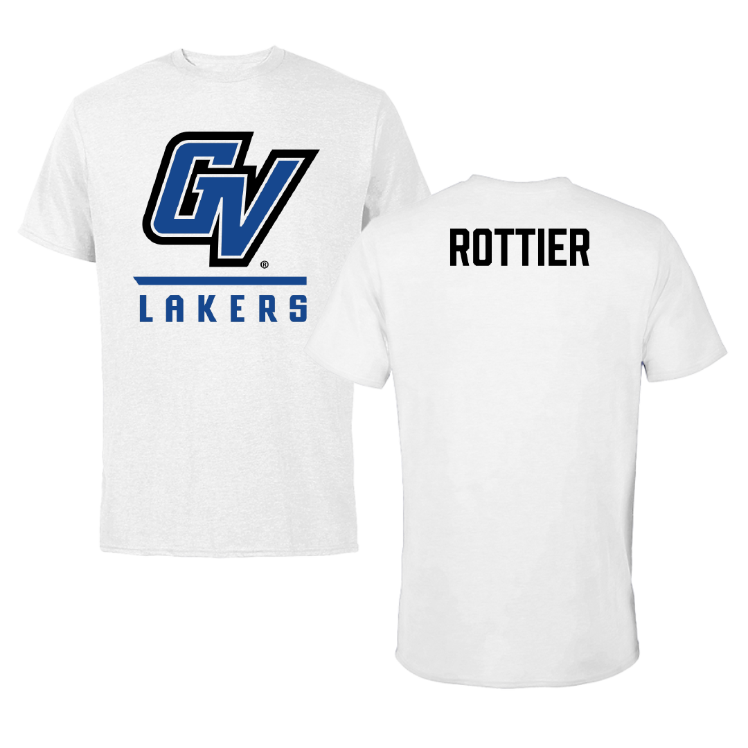 Grand Valley State University Swimming & Diving White Tee - Avery Rottier