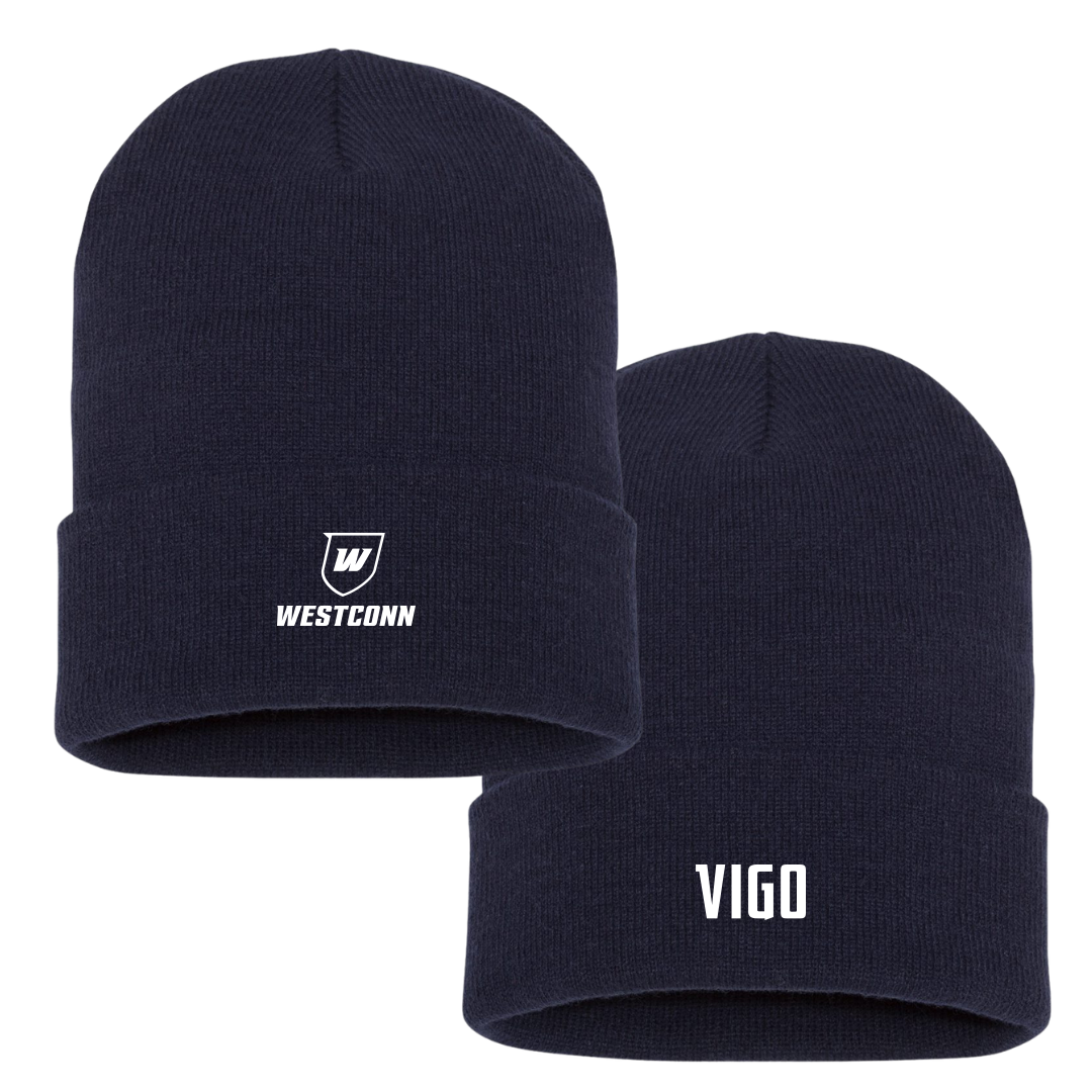 Western Connecticut State University Soccer (M) Navy Beanie - #21 Maximus Vigo