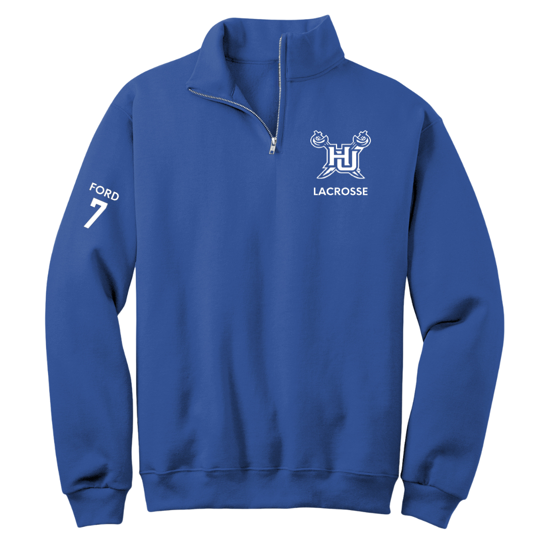 Hampton University Lacrosse (M) Blue Quarter-Zip - #7 Amaré Ford