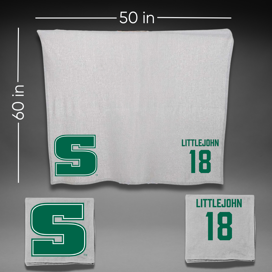 Slippery Rock University Football Gray Blanket - #18 Braylon Littlejohn