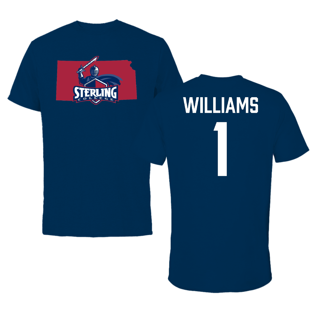 Sterling College Football Navy State Performance Tee - #1 Bobby Williams