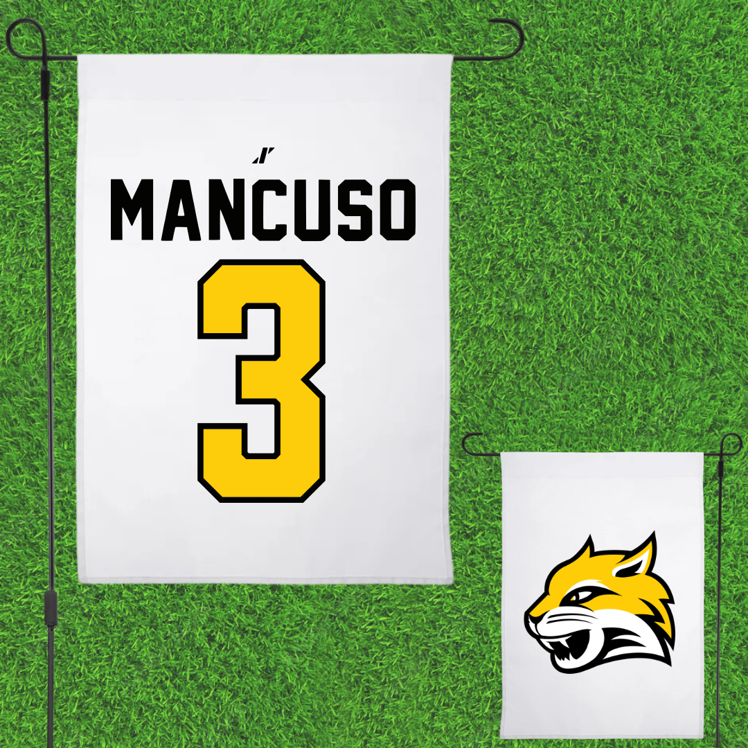 Wayne State College (Nebraska) Soccer White Garden Flag - #3 Morgan Mancuso