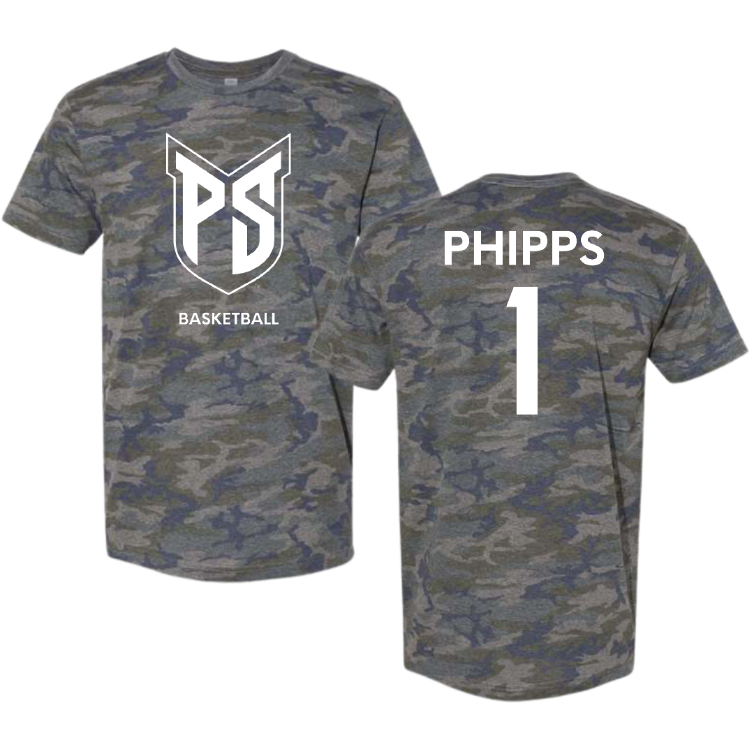 Portland State University Basketball (M) Vintage Camo Tee - #1 Kelcy Phipps
