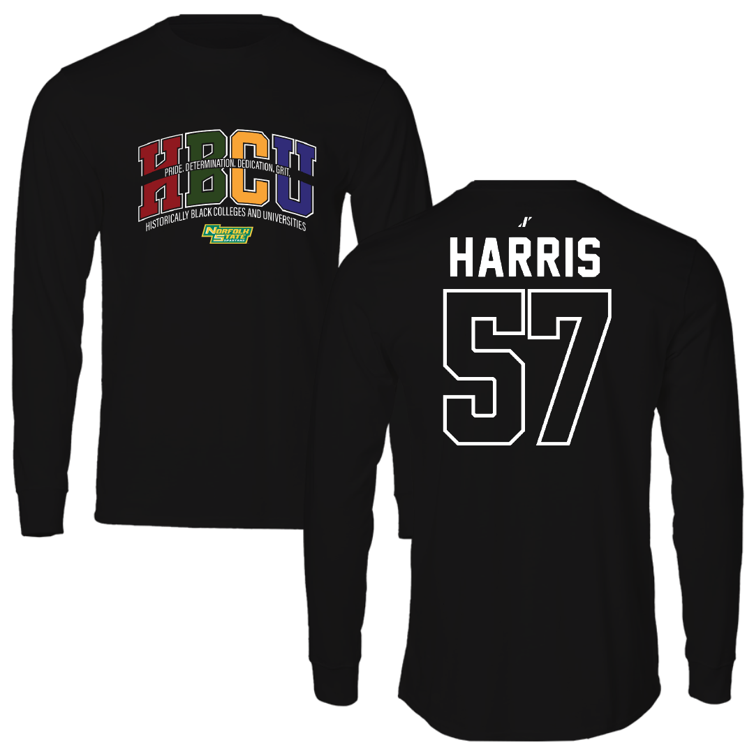 Norfolk State University Football Black HBCU Long Sleeve - #57 Stewart Harris