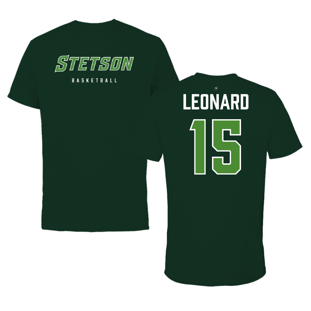 Stetson University Basketball (M) Forest Green Tee - #15 JR Leonard