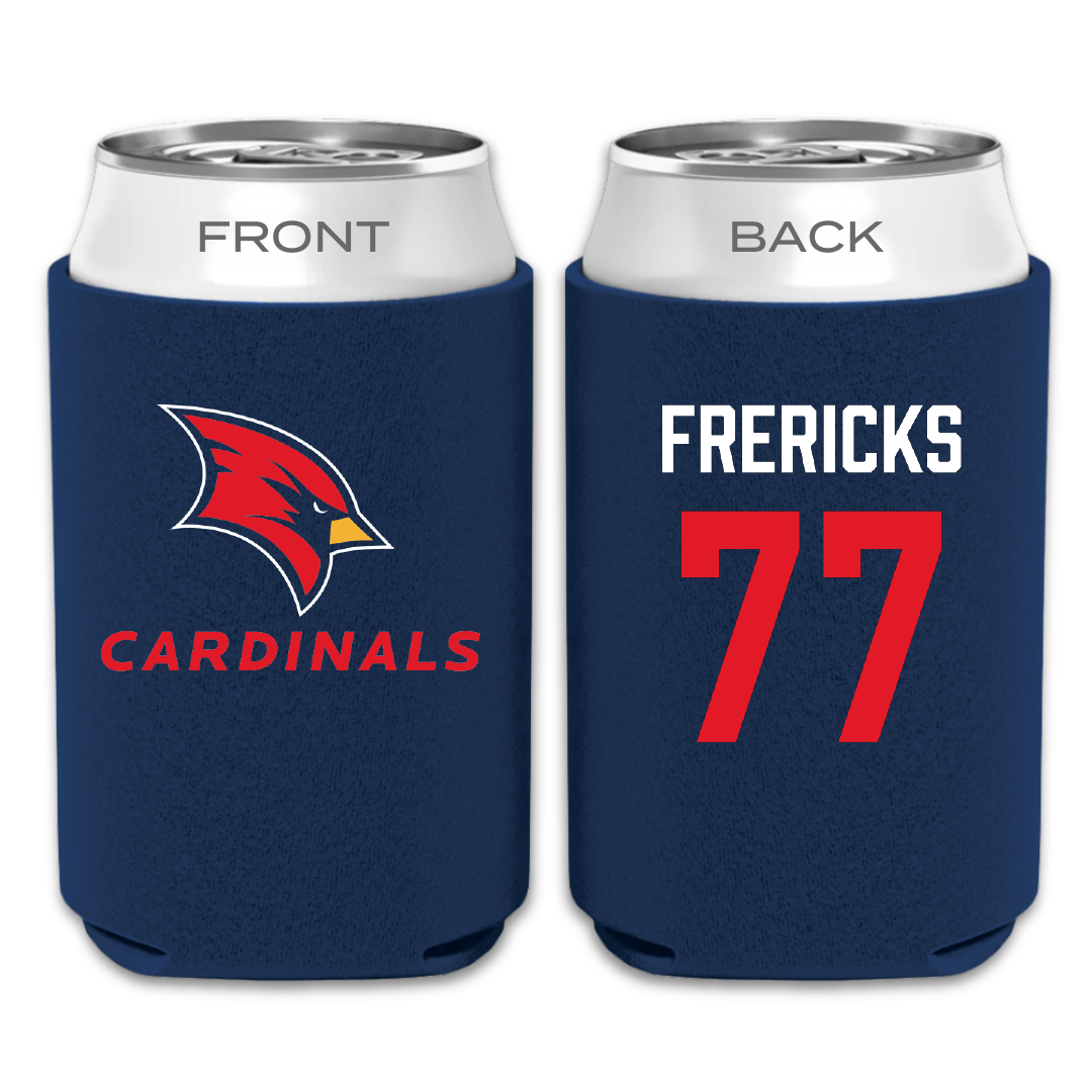 Saginaw Valley State University Football Navy Can Cooler - #77 Ryder Frericks