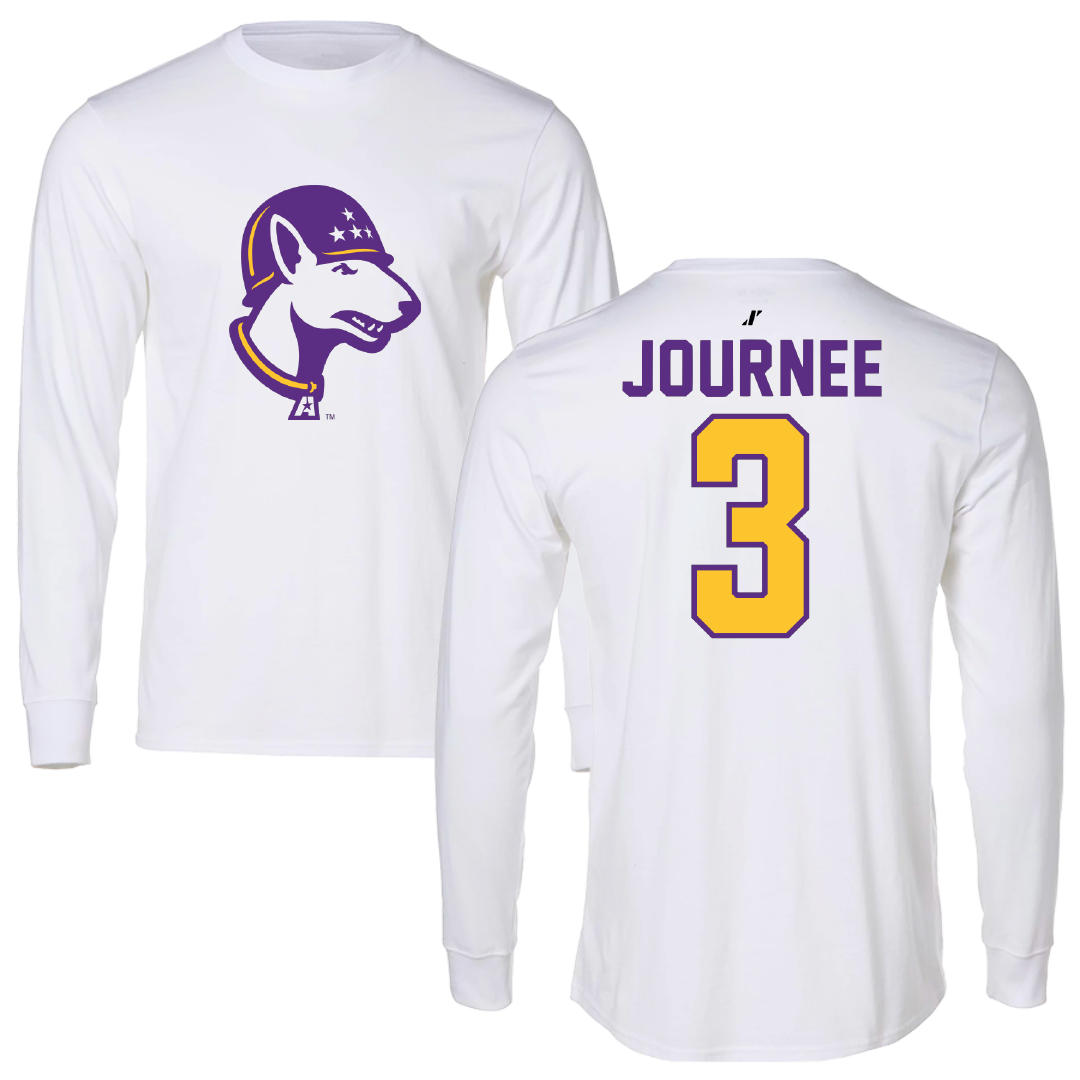 Louisiana State University-Alexandria Basketball White Long Sleeve - #3 Bryce Journee