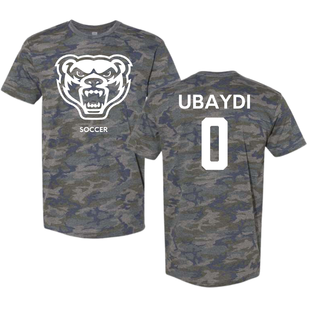 Oakland University Soccer (M) Vintage Camo Tee - #0 Quentin Ubaydi