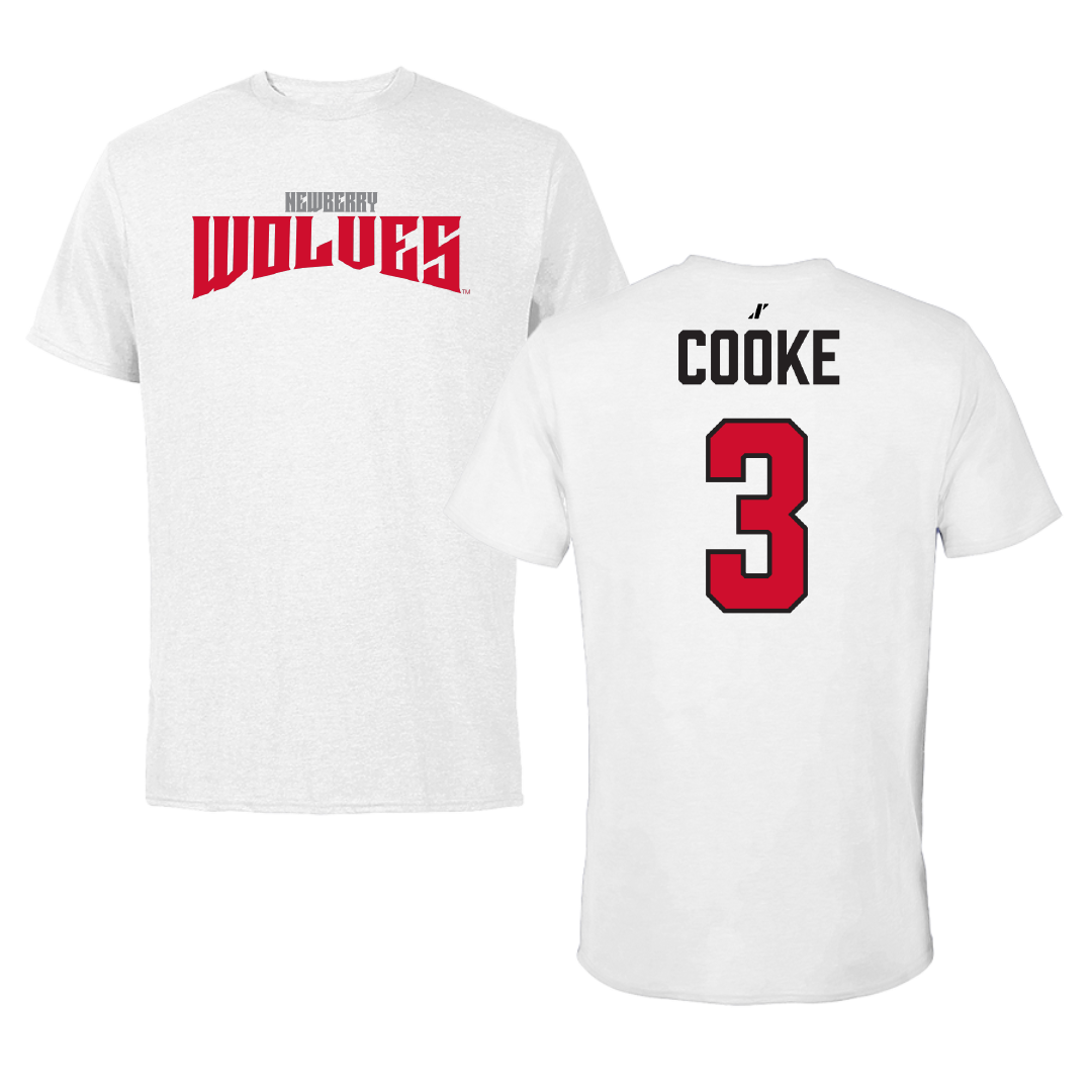 Newberry College Volleyball (M) White Classic Performance Tee - #3 Ethan Cooke