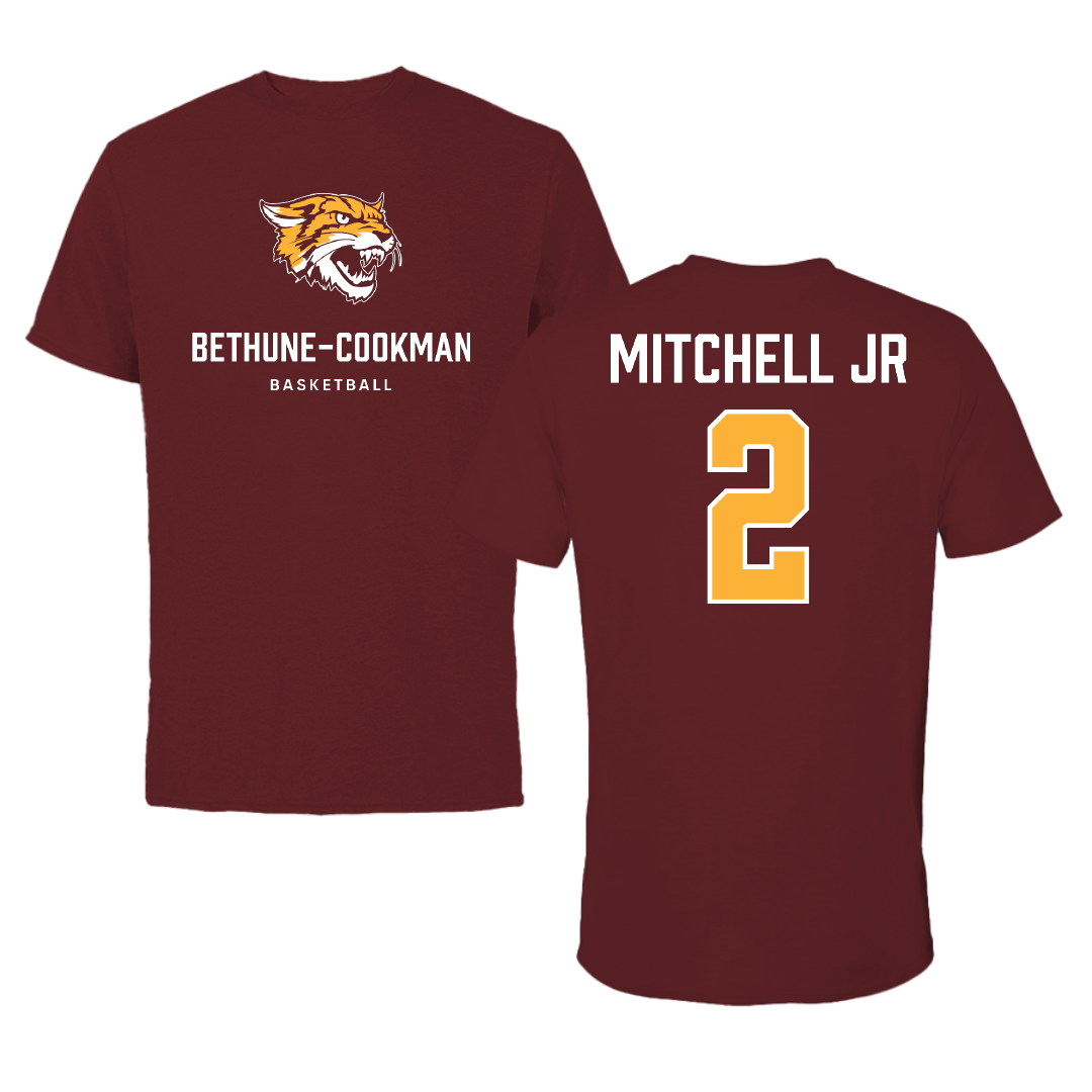 Bethune-Cookman University Basketball (M) Maroon Tee - #2 Rickey Mitchell Jr