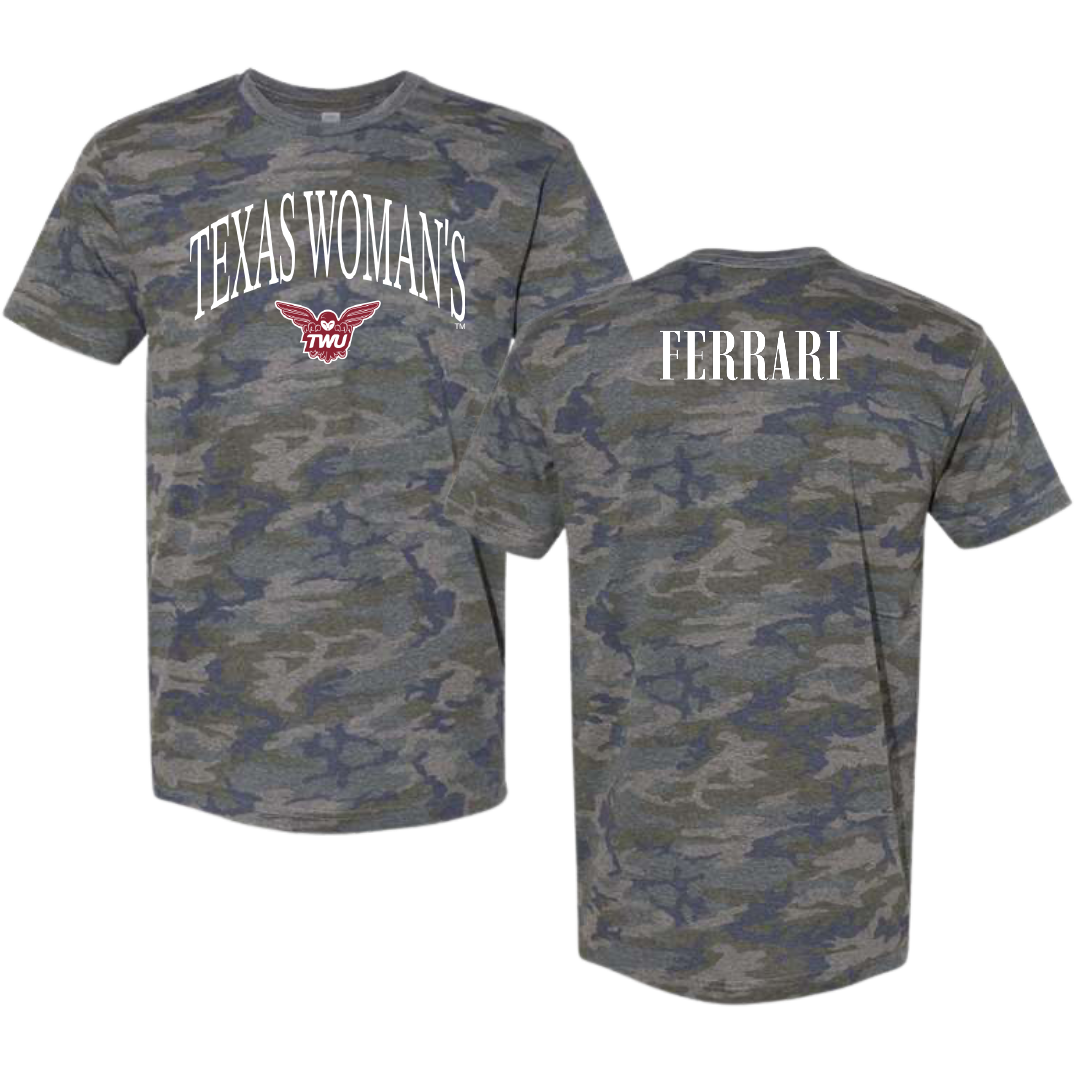 Texas Woman's University Gymnastics Vintage Camo Tee - Brooke Ferrari