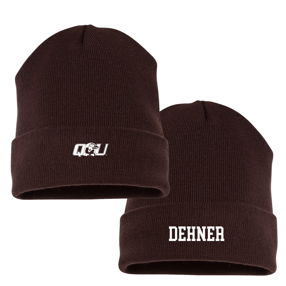 Quincy University Soccer (W) Brown Beanie - #5 Isabelle Dehner