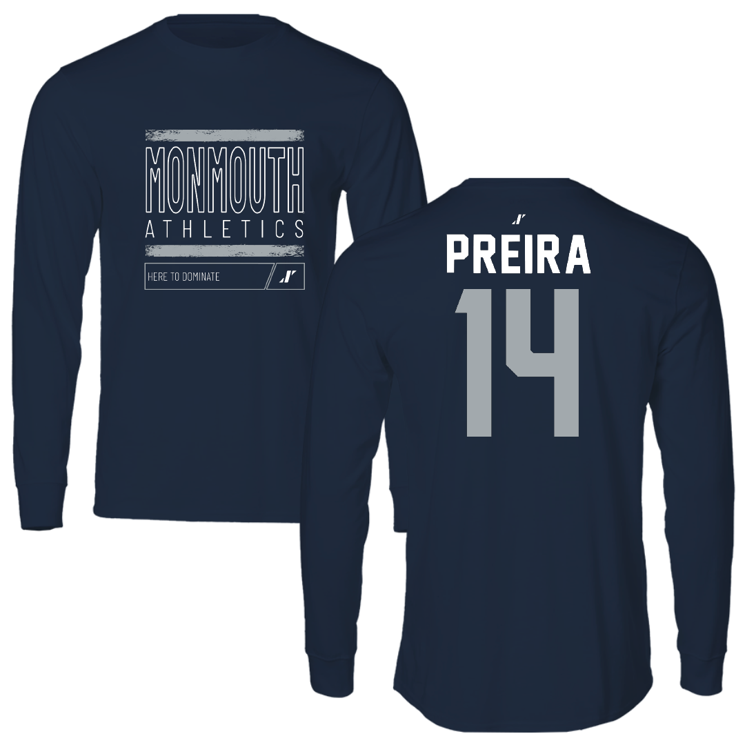 Monmouth University Basketball Navy Dominate Performance Long Sleeve - #14 Kellyn Preira