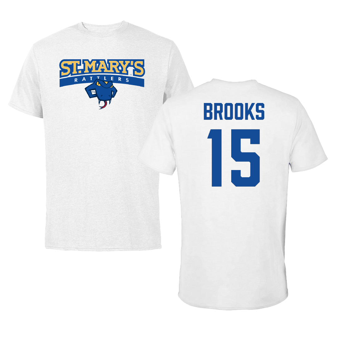 St. Mary's University (Texas) Baseball White Tee - #15 Garrett Brooks