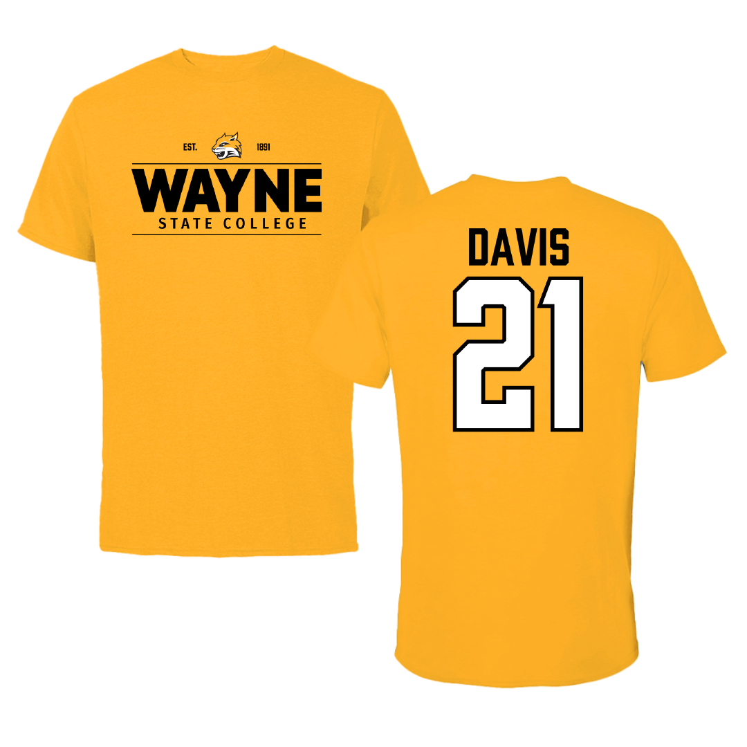 Wayne State College (Nebraska) Soccer Gold General Performance Tee - #21 Rachel Davis