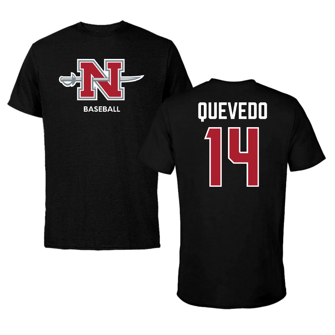 Nicholls State University Baseball Black Mascot Tee - #14 Michael Quevedo