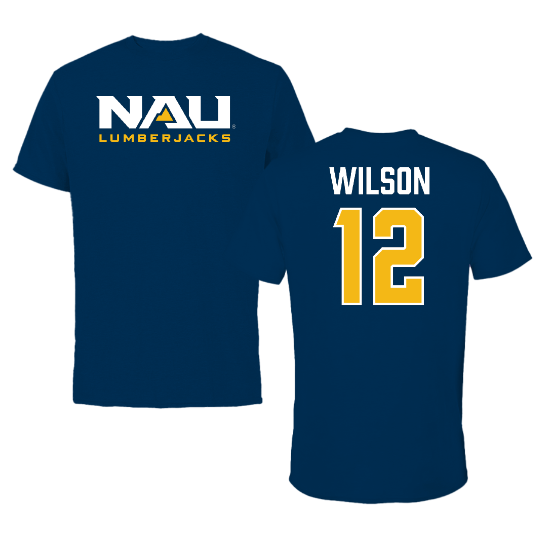 Northern Arizona University Volleyball (W) Navy Block Tee - #12 Laney Wilson