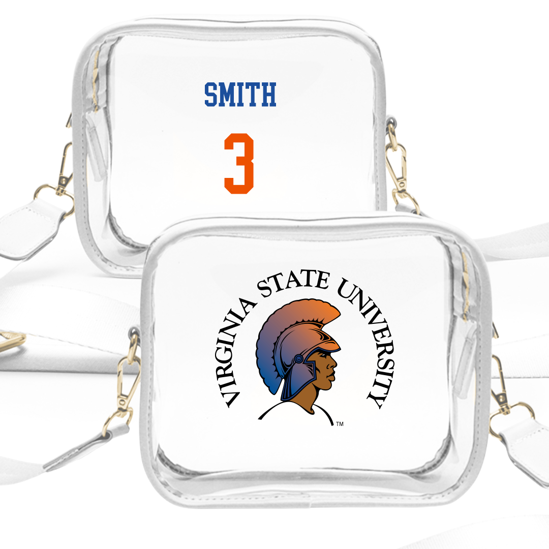 Virginia State University Football White Clear Stadium Bag - #3 Daniel Smith