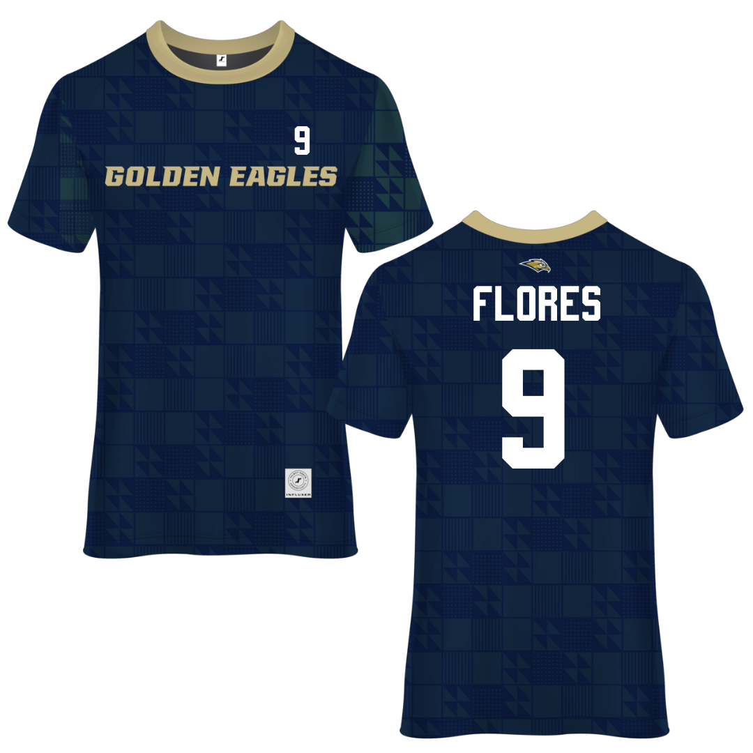 Oral Roberts University Navy Soccer Jersey - #9 Luis Flores