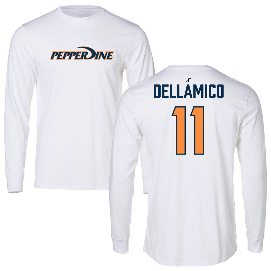 Pepperdine University Baseball White Long Sleeve - #11 James DellAmico