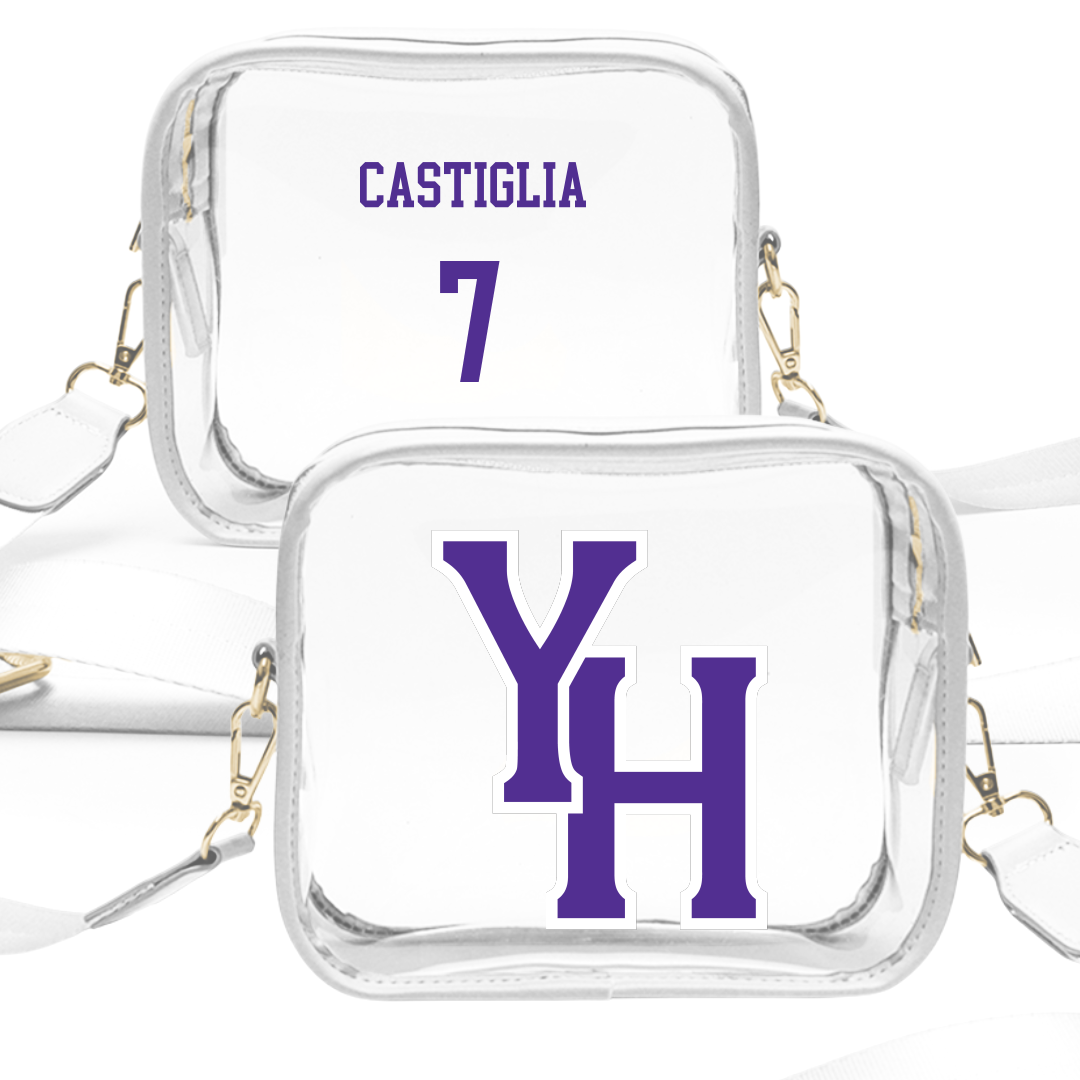 Young Harris College Lacrosse (M) White Clear Stadium Bag - #7 Thomas Castiglia