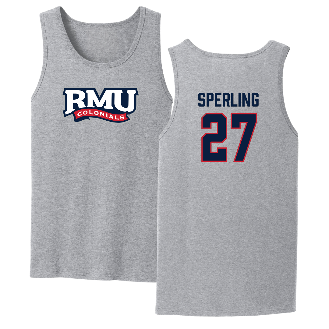 Robert Morris University Ice Hockey Sport Gray Tank Top - #27 Chace Sperling