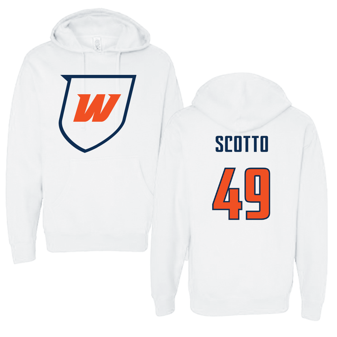 Western Connecticut State University Baseball White Hoodie - #49 Gregory Scotto