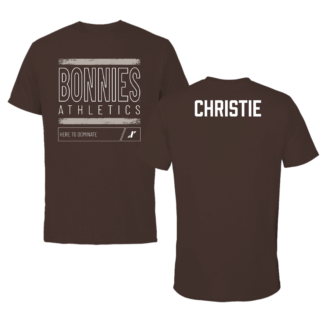 St. Bonaventure University Swimming & Diving Brown Dominate Tee - Paris Christie