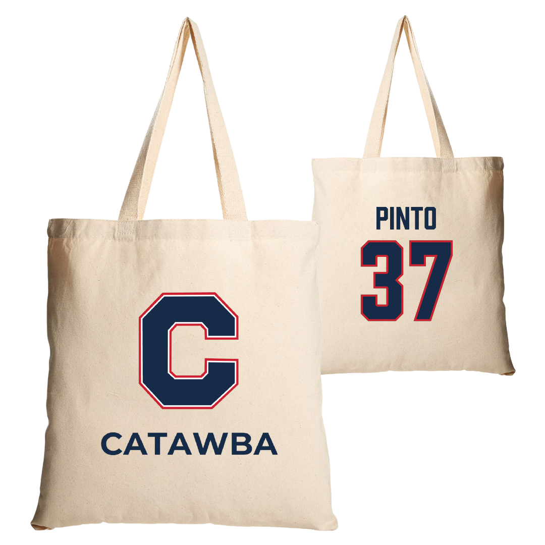 Catawba College Lacrosse Tan Canvas Tote Bag - #37 Nicholas Pinto