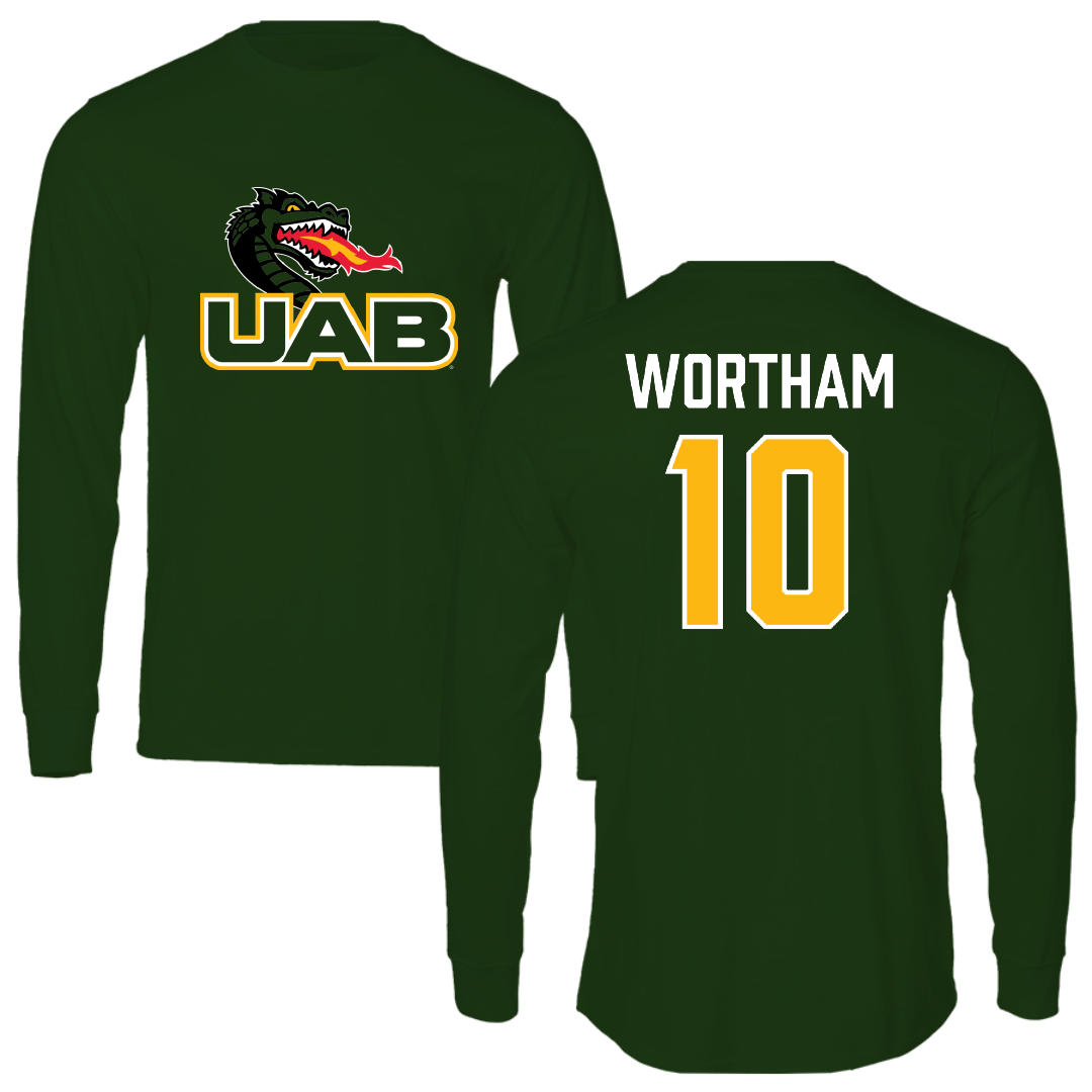 University of Alabama at Birmingham Softball Forest Green Performance Long Sleeve - #10 Brantlee Wortham