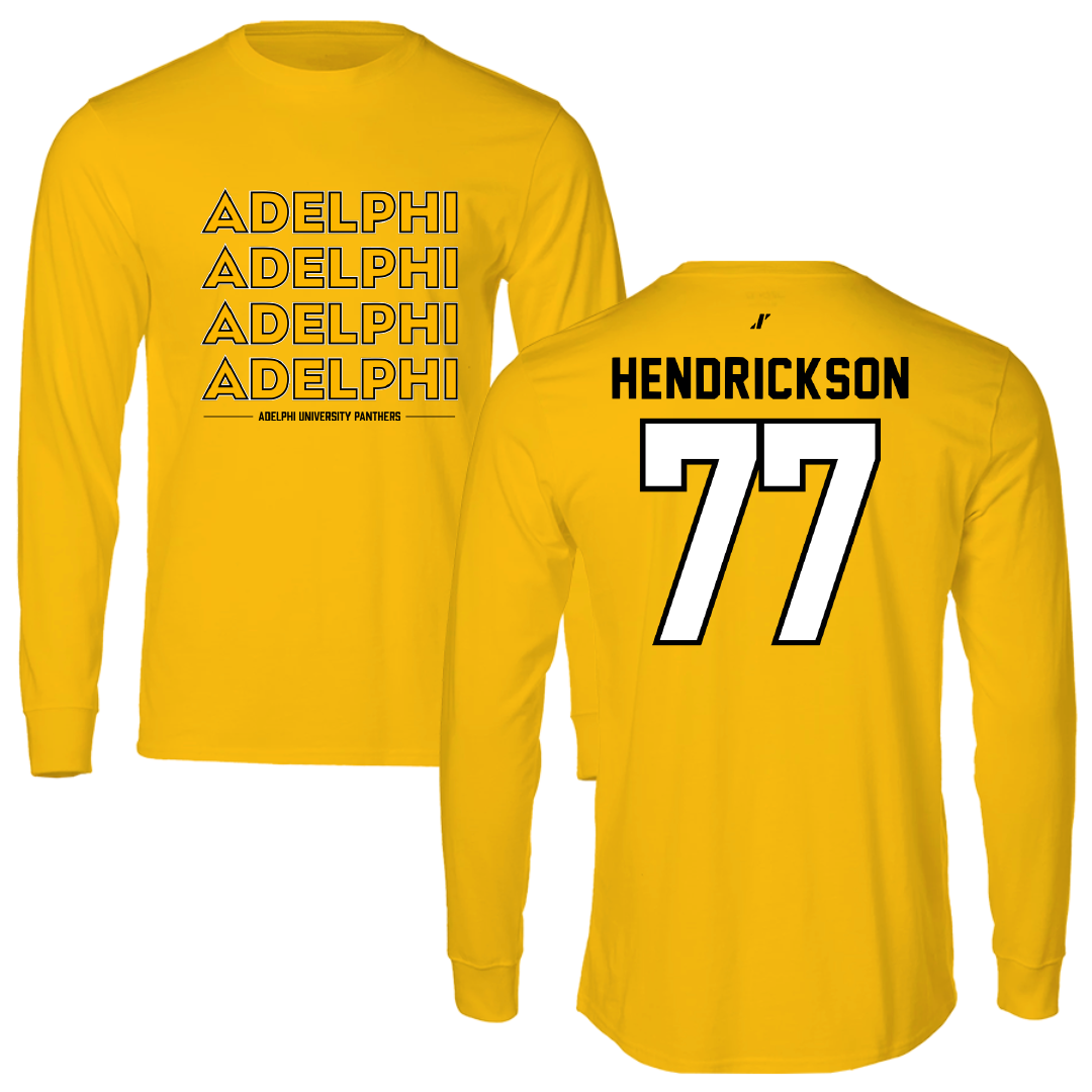 Adelphi University Lacrosse Gold General Performance Long Sleeve - #77 Michael Hendrickson