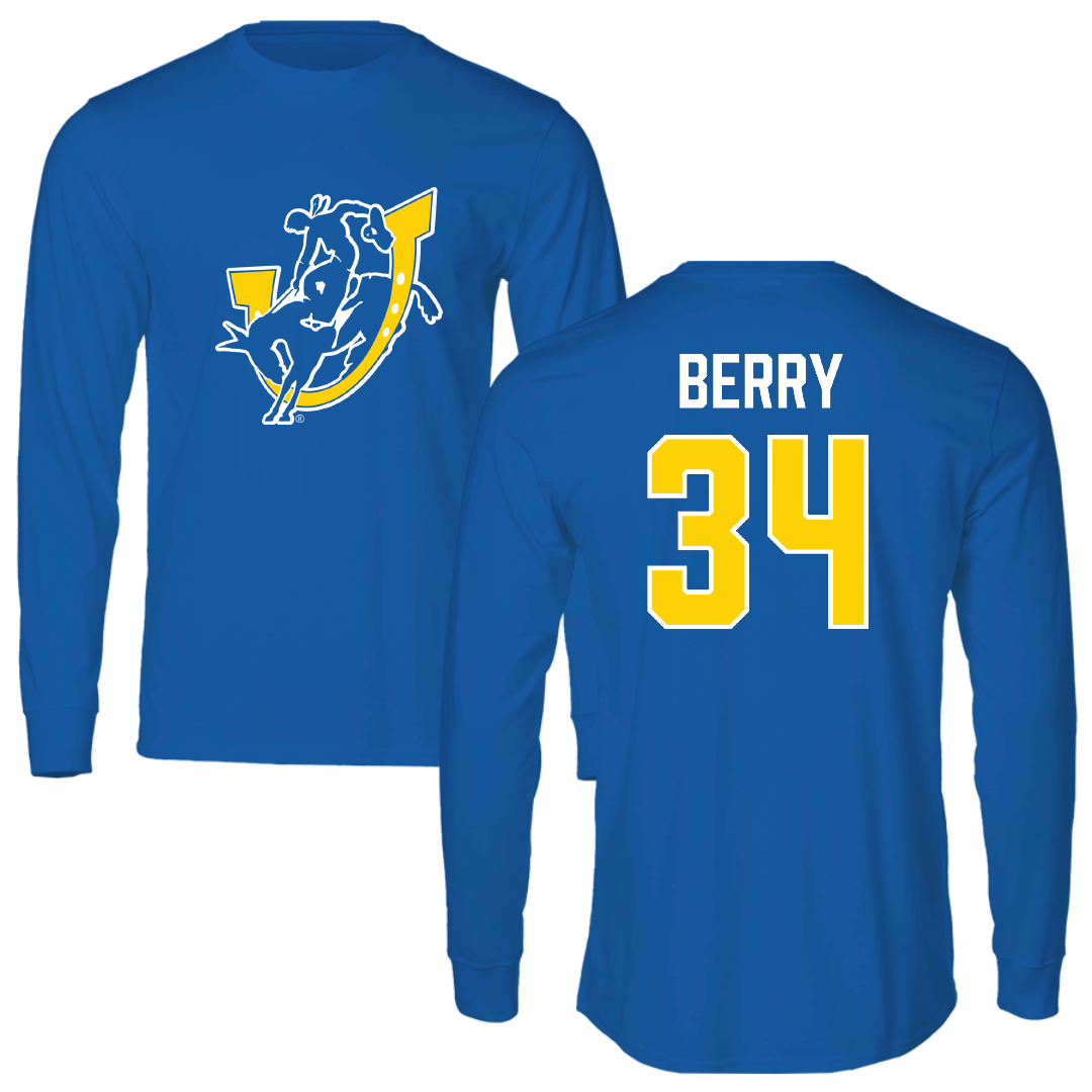 Southern Arkansas University Baseball Blue Long Sleeve - #34 Eli Berry