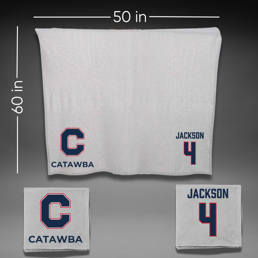 Catawba College Football Gray Blanket - #4 RJ Jackson