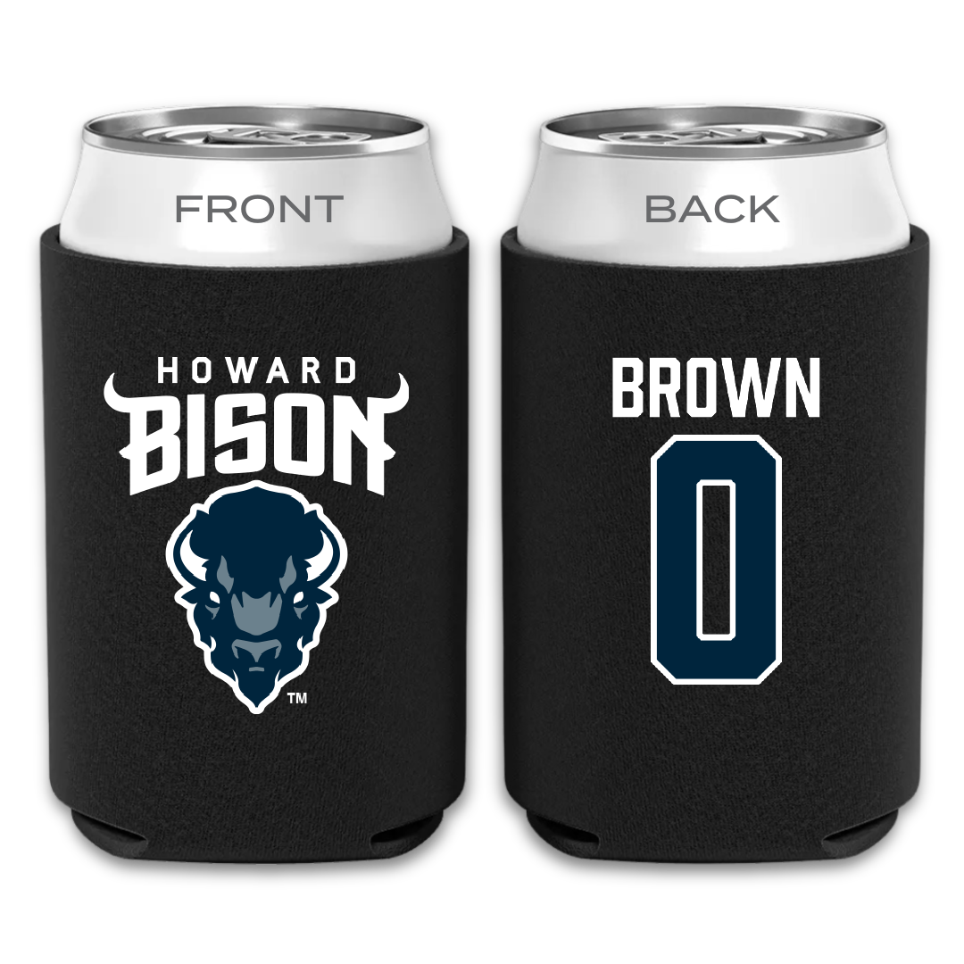 Howard University Basketball Black Can Cooler - #0 Isaiah Brown