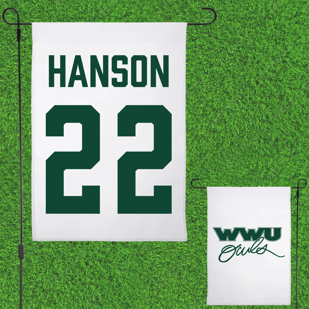 William Woods University Lacrosse (M) White Garden Flag - #22 Chris Hanson