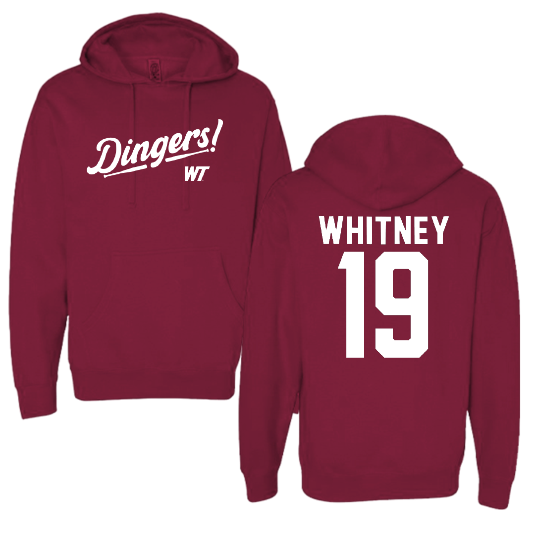 West Texas A&M University Baseball Maroon Dingers Hoodie - #19 Matthew Whitney