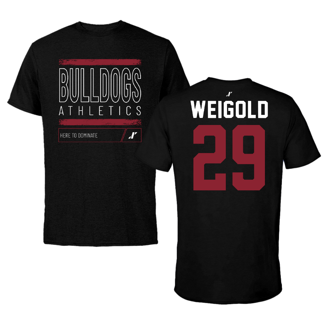 Dean College Lacrosse Black Dominate Tee - #29 Zachary Weigold