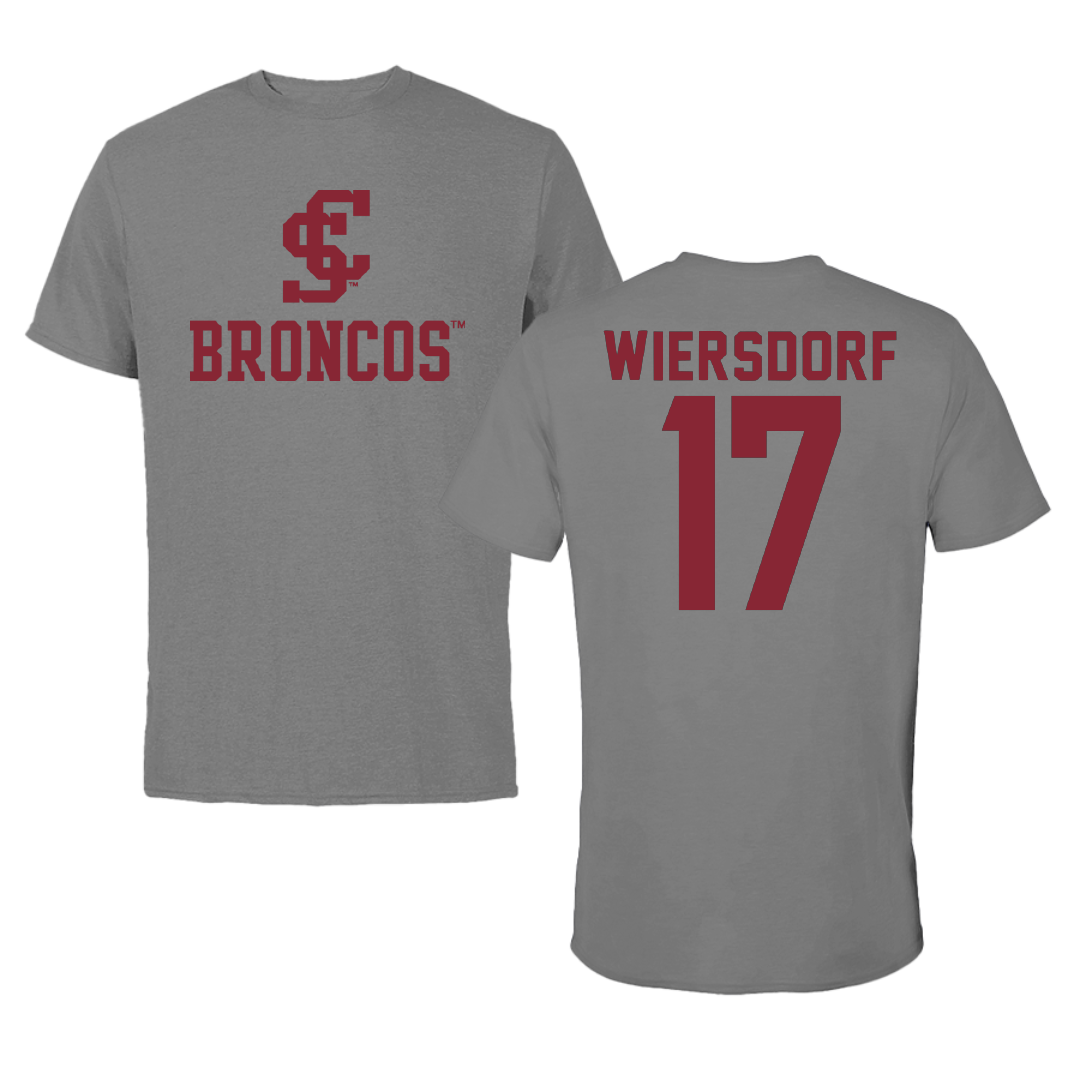 Santa Clara University Soccer Dark Gray Tee - #17 Will Wiersdorf