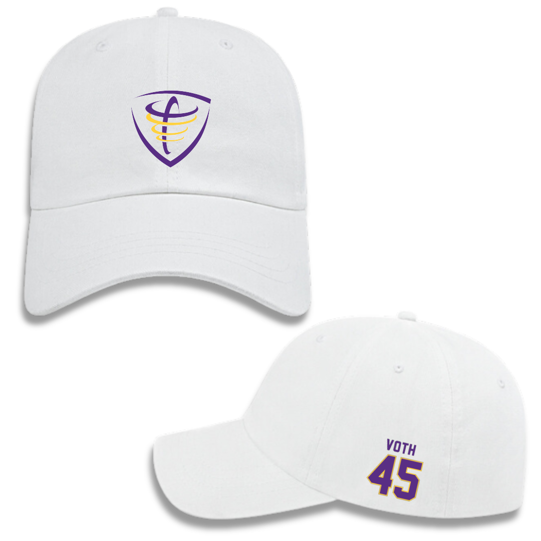 Concordia University (Texas) Baseball White Hat - #45 Gavin Voth