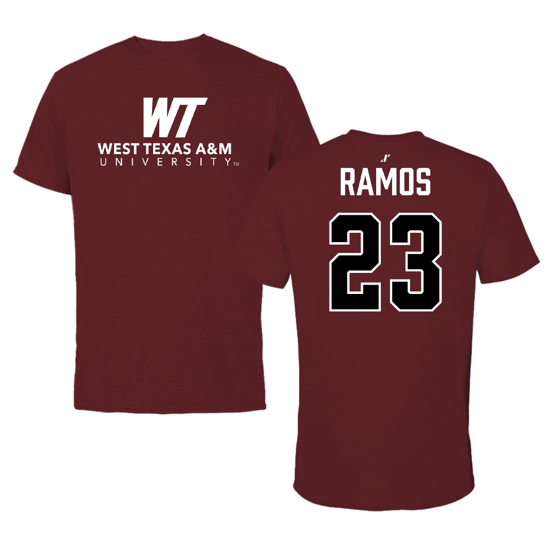 West Texas A&M University Volleyball (W) Maroon Performance Tee - #23 Avery Ramos