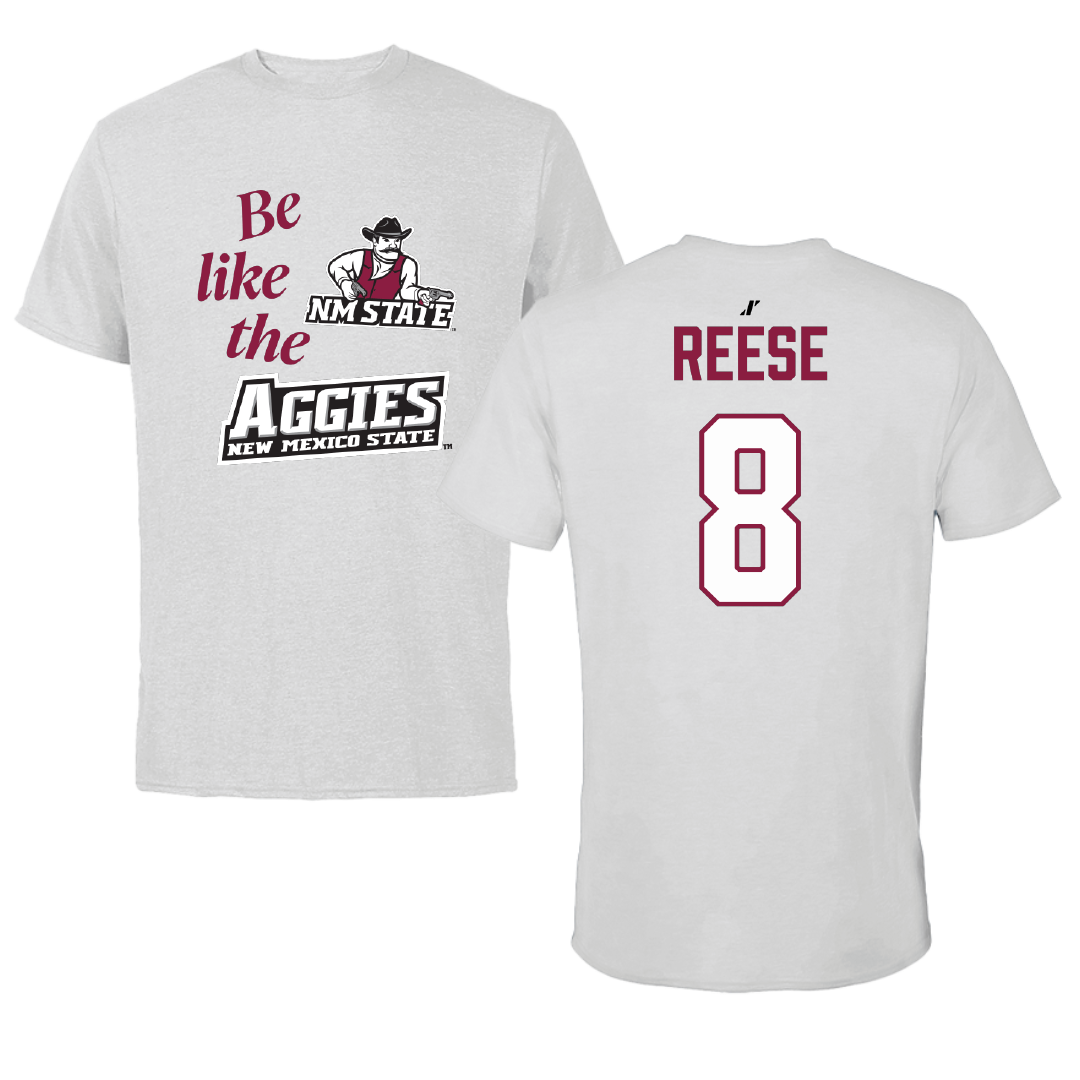 New Mexico State University Baseball Light Gray Be Like Us Tee - #8 Cooper Reese