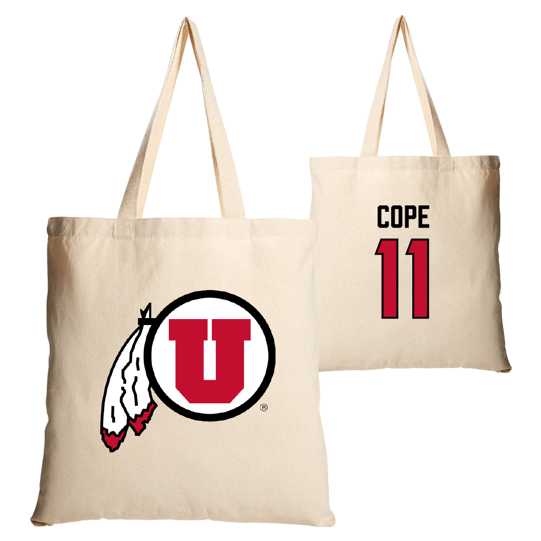 University of Utah Football Tan Canvas Tote Bag - #11 Makai Cope