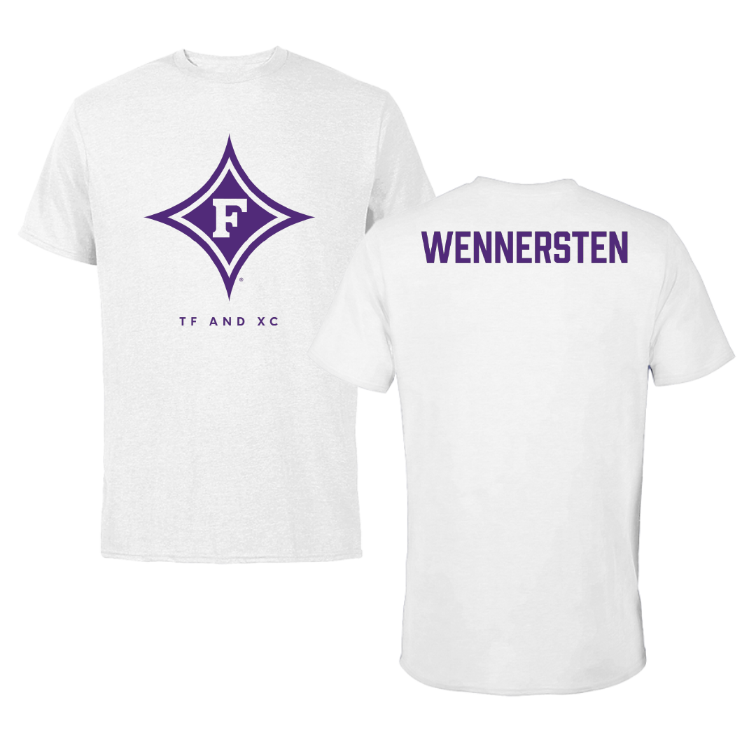 Furman University TF and XC White Performance Tee - Camryn Wennersten