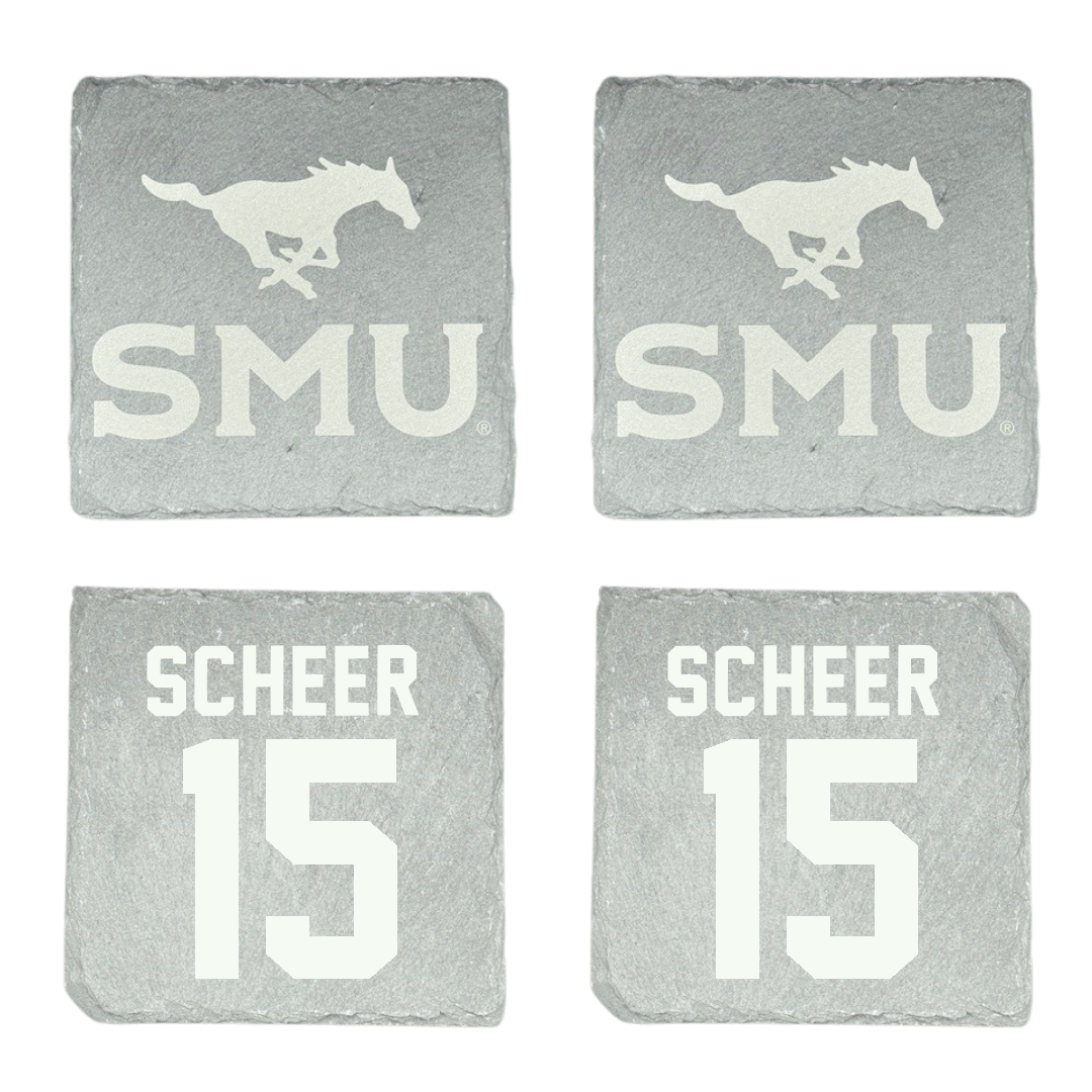 Southern Methodist University Volleyball Stone Coaster (4 Pack)  - #15 Madison Scheer